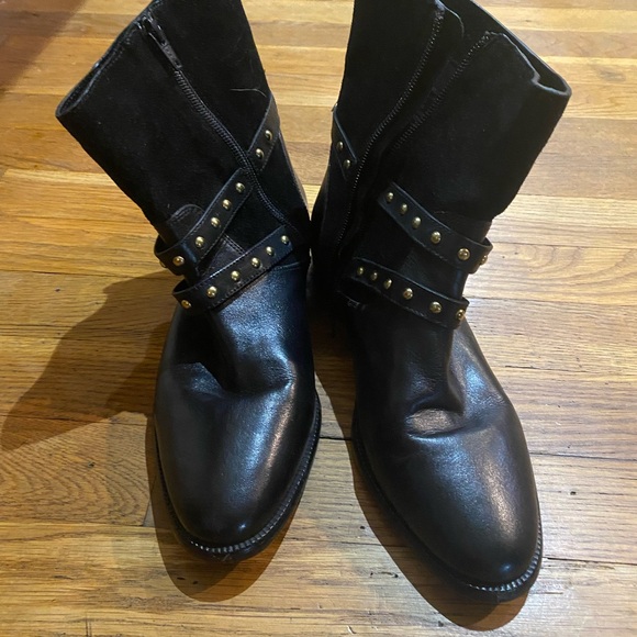 Coach black booties with gold accents- size 7.5 - Picture 3 of 9